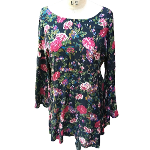 2/$40 California Moonrise boho tunic floral dress - Picture 1 of 14